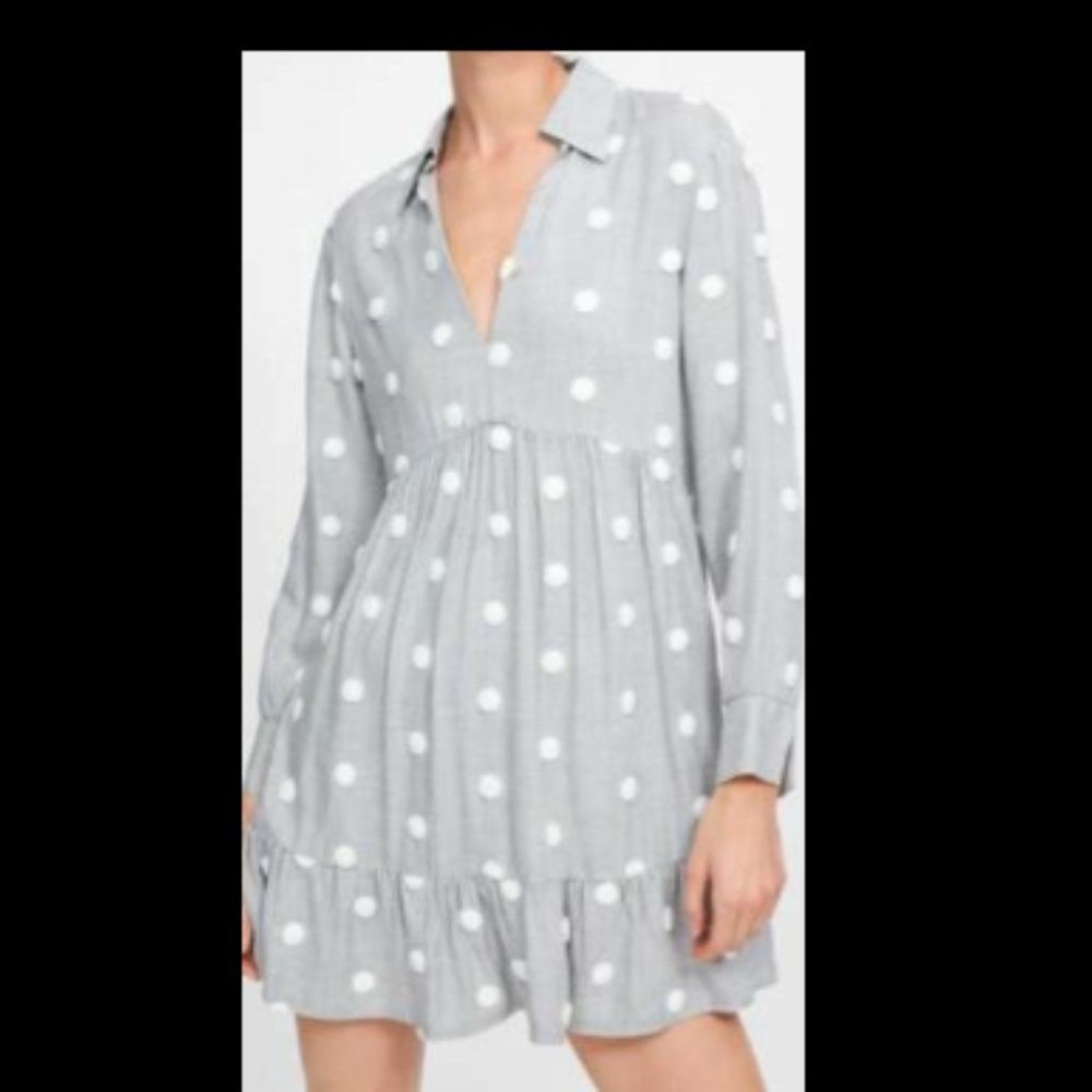 ZARA TEXTURED POLKA DOT DRESS